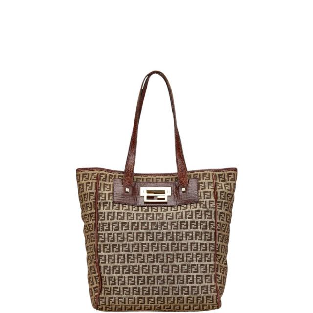 FENDY フェンディ ズッキーノ ハンドバッグ ナイロンキャンバス ブラウン FENDY フェンディ ハンドバッグ/ズッキーノ/ナイロンキャンバス