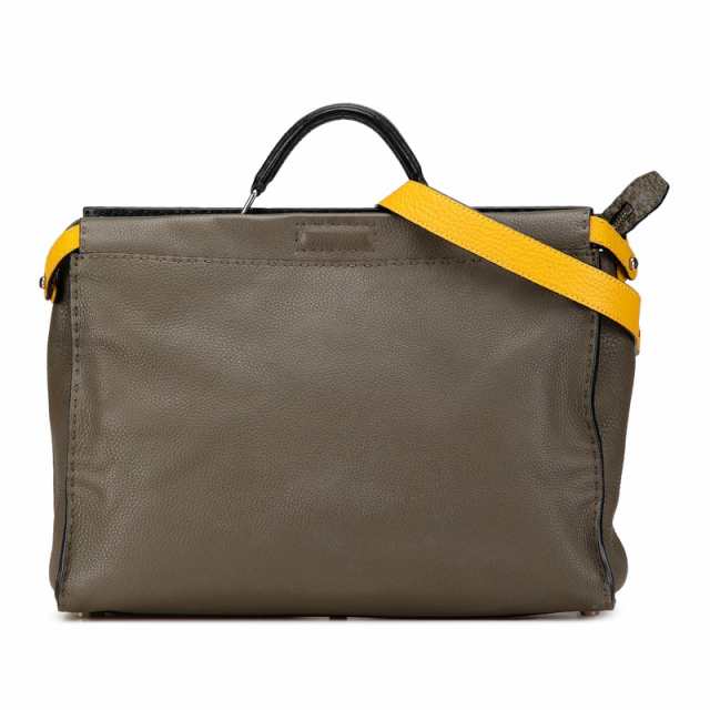 フェンディ ピーカブー フィット セレリア ハンドバッグ ショルダーバッグ 2WAY 7VA388 カーキ レザー レディース FENDI 【中古】