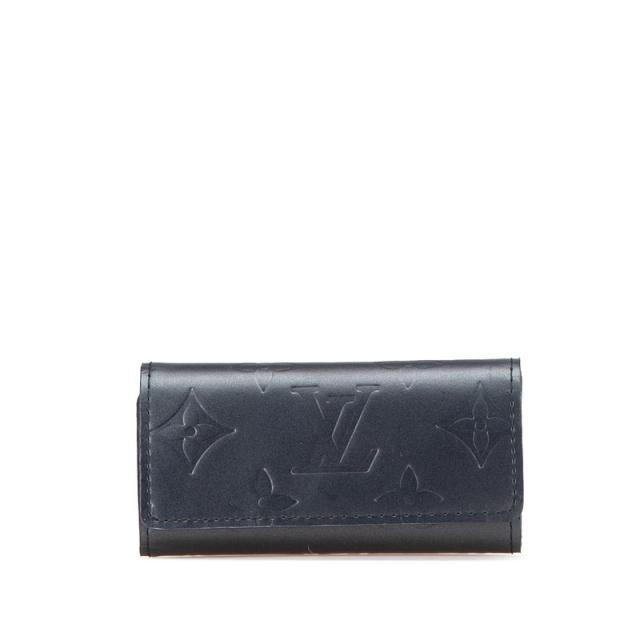 ルイ ヴィトン モノグラム マット ミュルティクレ4 キーケース M65162 ブルー レザー メンズ LOUIS VUITTON 【中古】