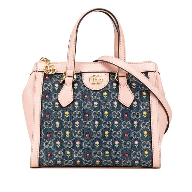 GUCCI 花柄刺繍 ホワイトバッグ グッチ オフィディア フラワー刺繍 ハンドバッグ ショルダー