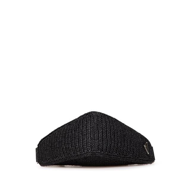 プラダ トライアングル クロシェ 斜め掛け ショルダーバッグ ブラック ラフィア レディース PRADA 【中古】_3