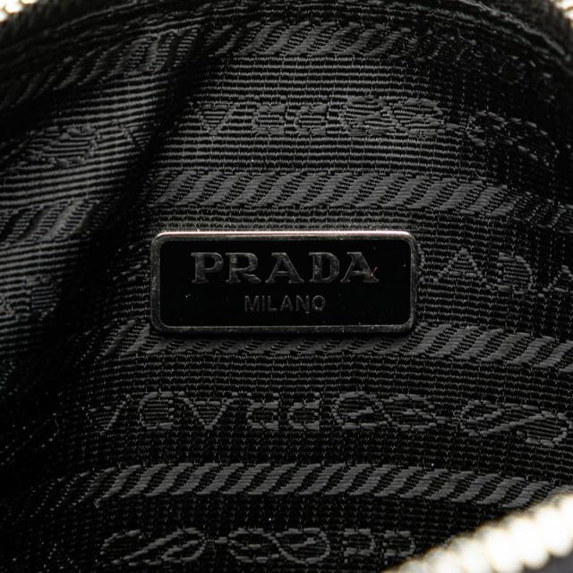 プラダ トライアングル クロシェ 斜め掛け ショルダーバッグ ブラック ラフィア レディース PRADA 【中古】_6