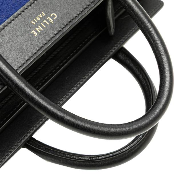 セリーヌ ラゲージ ナノショッパー トリコロール ハンドバッグ ショルダーバッグ 2WAY ブルー ブラウン ブラック CELINE 【中古】_6