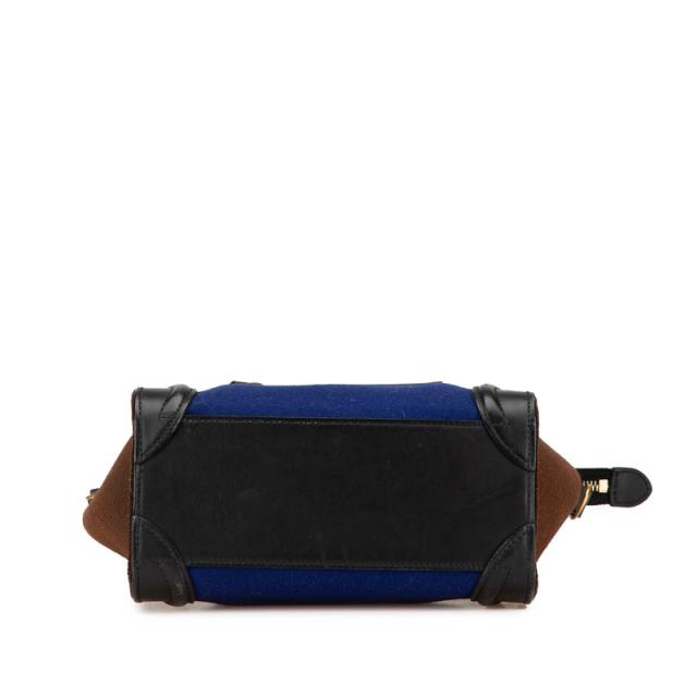 セリーヌ ラゲージ ナノショッパー トリコロール ハンドバッグ ショルダーバッグ 2WAY ブルー ブラウン ブラック CELINE 【中古】_2