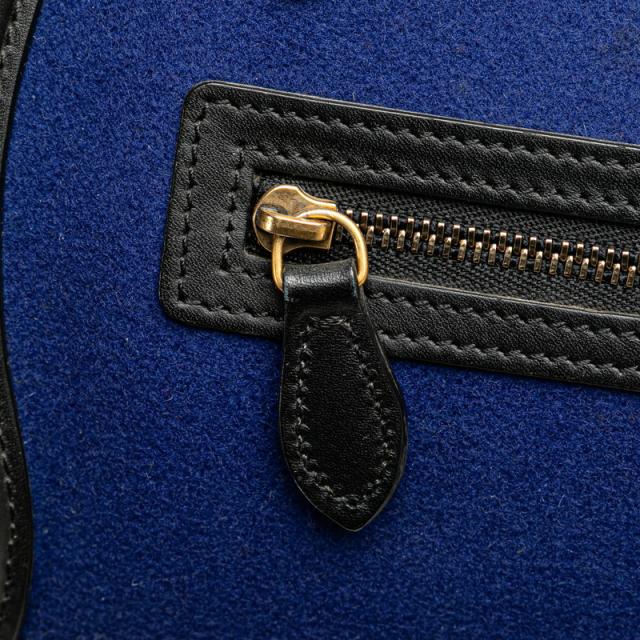 セリーヌ ラゲージ ナノショッパー トリコロール ハンドバッグ ショルダーバッグ 2WAY ブルー ブラウン ブラック CELINE 【中古】_7