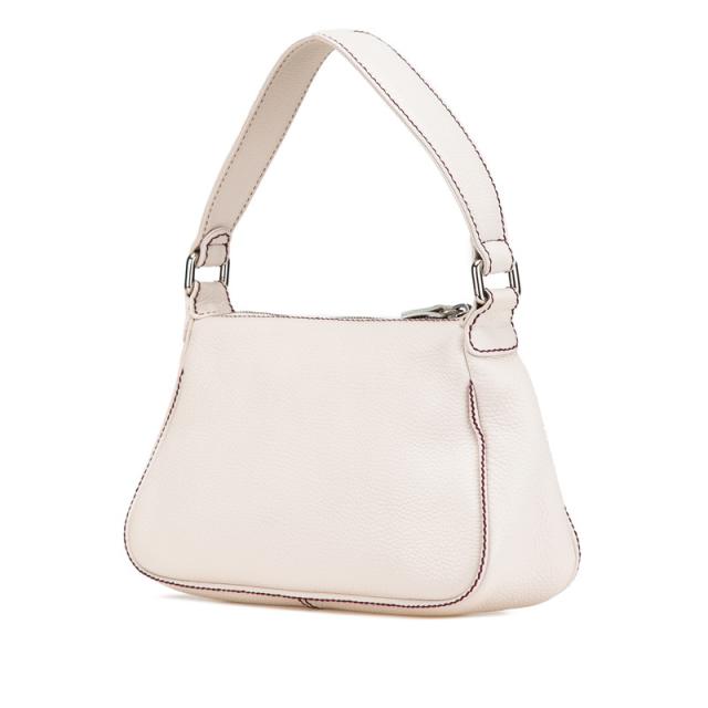 シャネル ロゴ フリンジ ワンショルダーバッグ アイボリー ボルドー カーフ レディース CHANEL 【中古】_1