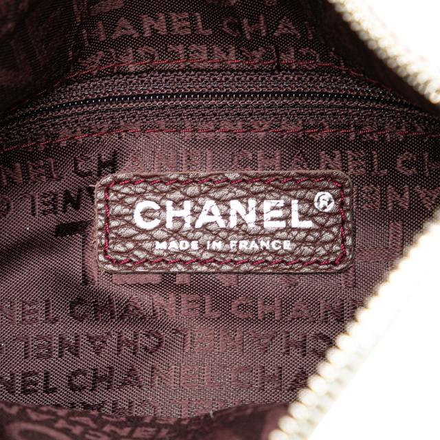 シャネル ロゴ フリンジ ワンショルダーバッグ アイボリー ボルドー カーフ レディース CHANEL 【中古】_8