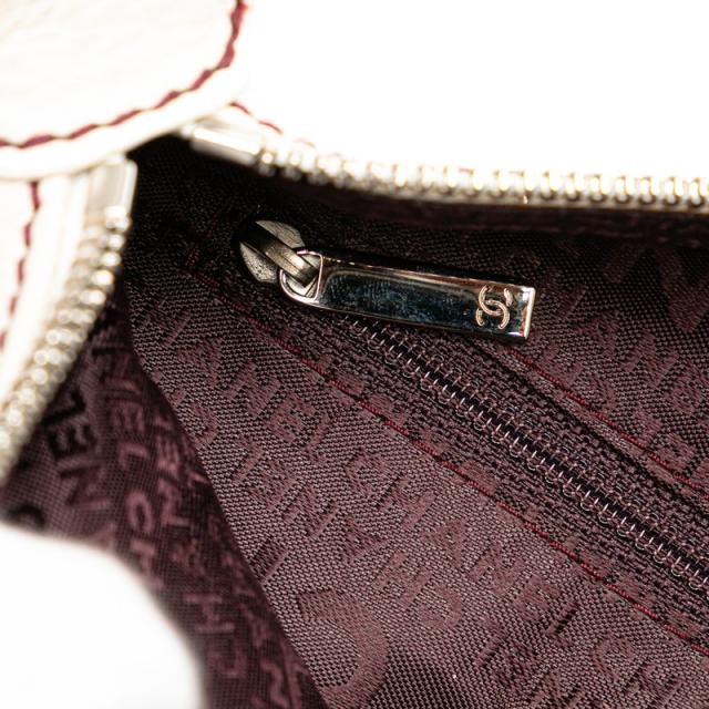 シャネル ロゴ フリンジ ワンショルダーバッグ アイボリー ボルドー カーフ レディース CHANEL 【中古】_7