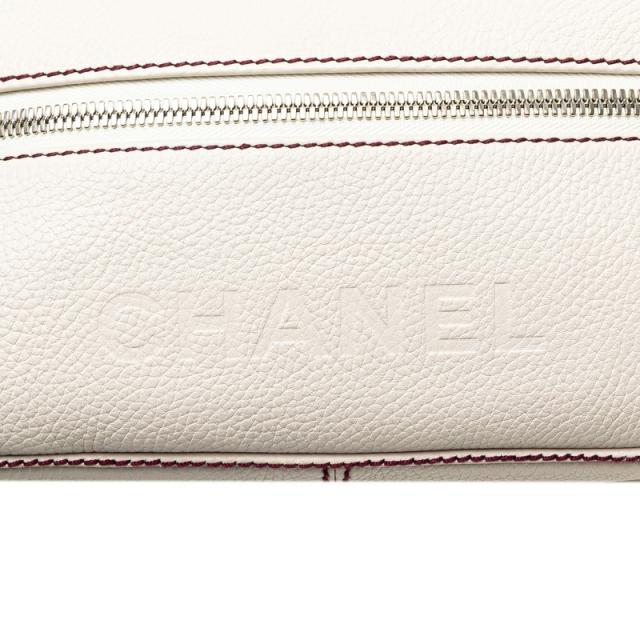 シャネル ロゴ フリンジ ワンショルダーバッグ アイボリー ボルドー カーフ レディース CHANEL 【中古】_3