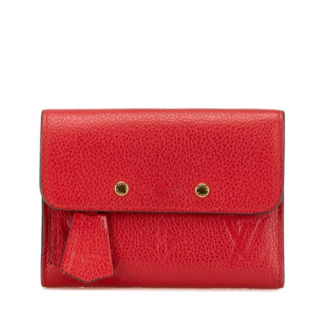 ルイ ヴィトン モノグラム アンプラント ポルトフォイユ ポンヌフ 三つ折り財布 M62185 レッド スリーズ レザー LOUIS VUITTON 【中古】