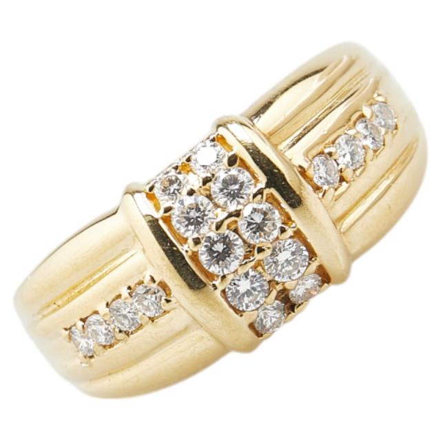 K18 PG ダイヤモンド 0.43ct リング 10号 ピンクゴールド カーブ 750