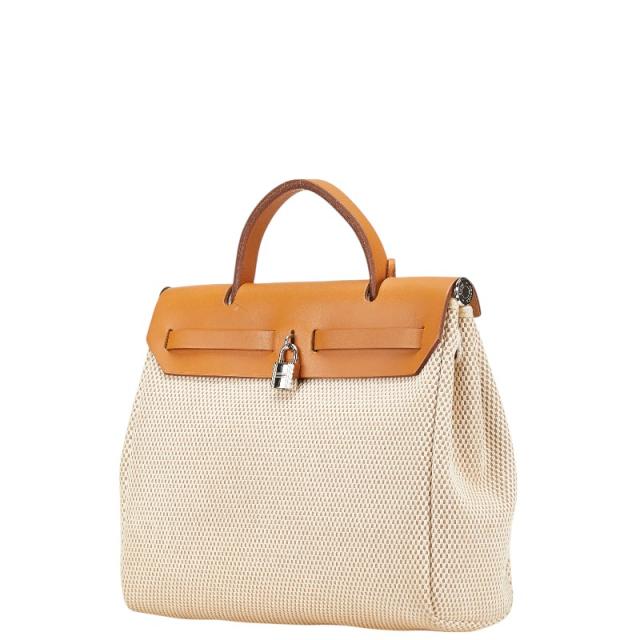HERMES (エルメス) トートバッグ ベージュ×ブラウン