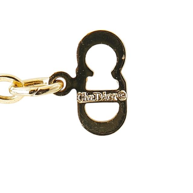 ディオール CDロゴ ネックレス ゴールド メッキ レディース Dior - 美品 ディオール CDロゴ ストーン ネックレス メッキ