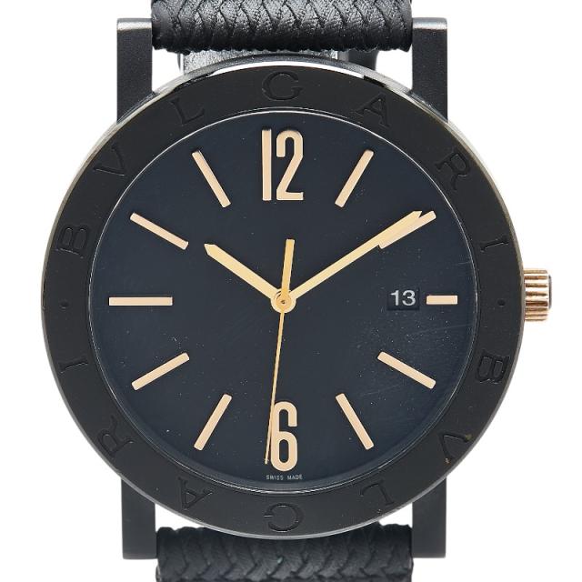 ブルガリ ブルガリブルガリ 腕時計 BB41S 自動巻き ブラック文字盤 ステンレススチール ラバー メンズ BVLGARI 【中古】