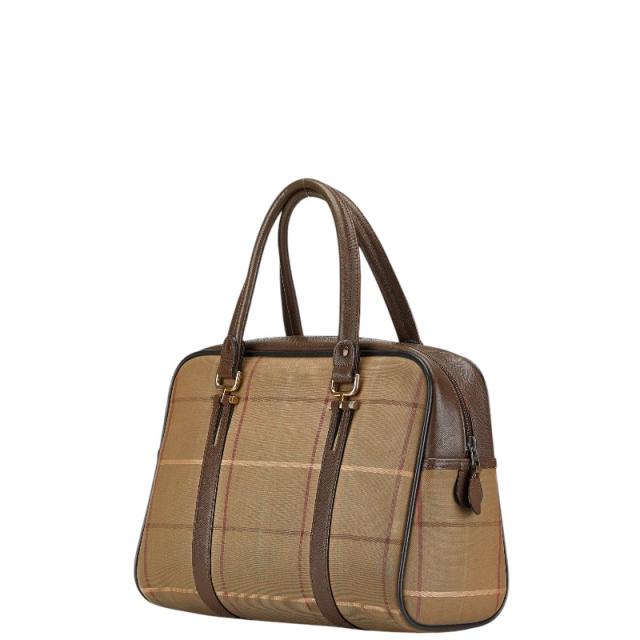 【良品】バーバリー　ミニボストンバッグ　ハンドバッグ　シャドーチェック バーバリー ミニボストン ハンドバッグ ノバチェック シャドーホース