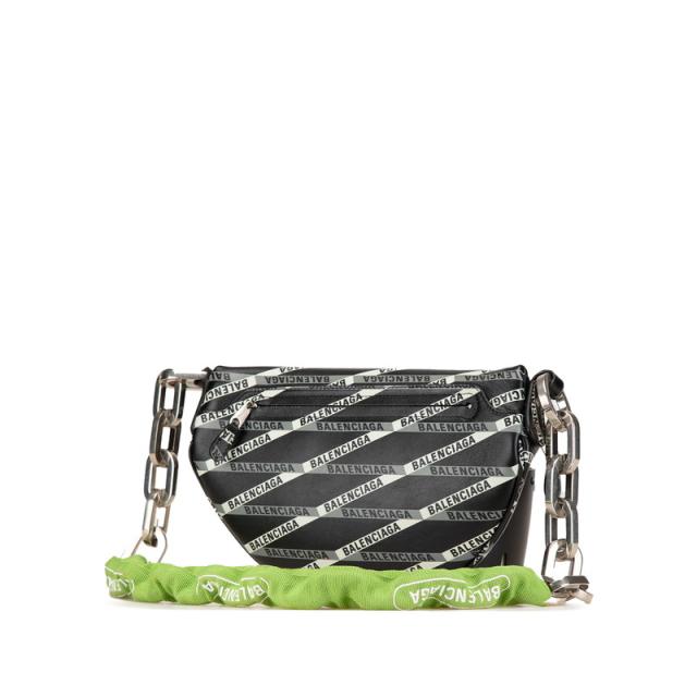 バレンシアガ スーベニア ウエストバッグ ボディバッグ 518163 ブラック グリーン レザー レディース BALENCIAGA 【中古】_1