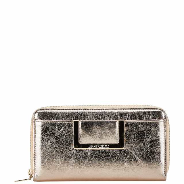 ジミーチュウ 長財布 ラウンドファスナー ゴールド レザー レディース JIMMY CHOO 【中古】