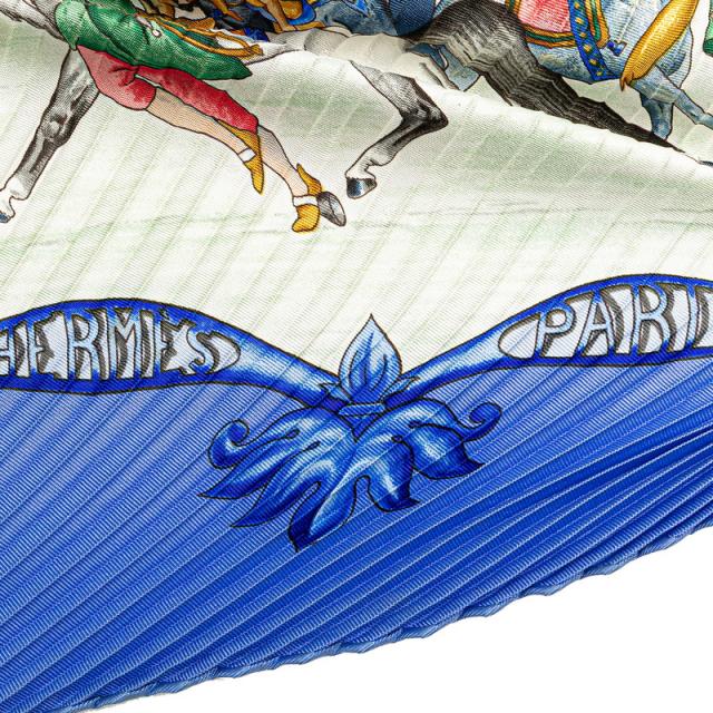 【HERMES】 スカーフ カレ90 ムガル王朝の馬 プリーツ エルメス カレ90 LES CHEVAUX DES MOGHOLS ムガル王朝の馬