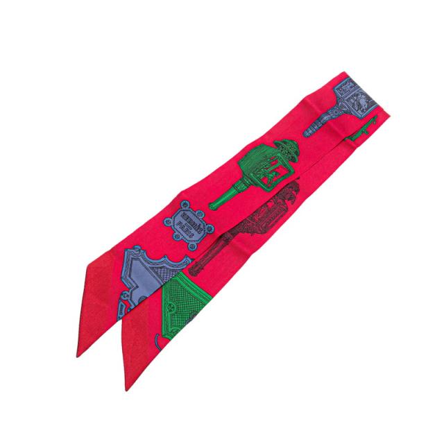 HERMES エルメス ツイリー Merveilleuses Lanternes Merveilleuses Lanternes embroidered scarf 90 - Black