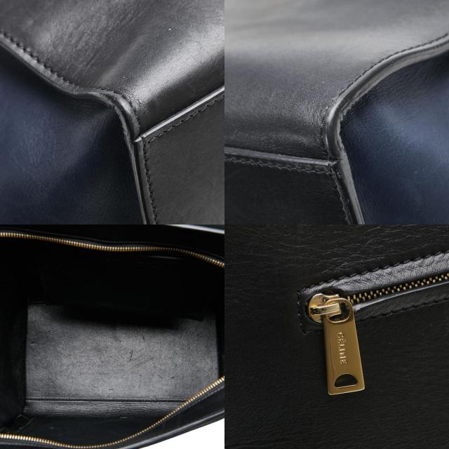セリーヌ トラペーズ ミディアム ハンドバッグ ショルダーバッグ 2WAY ブラック グレー ネイビー レザー スウェード CELINE 【中古】_8