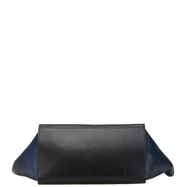 セリーヌ トラペーズ ミディアム ハンドバッグ ショルダーバッグ 2WAY ブラック グレー ネイビー レザー スウェード CELINE 【中古】_2