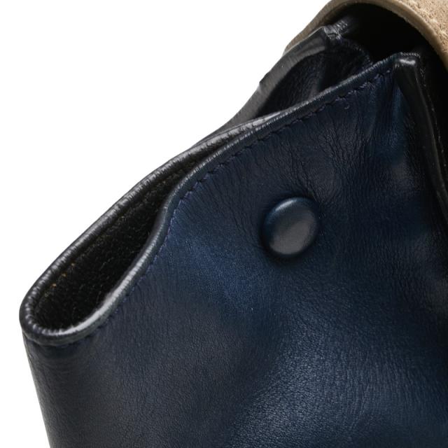 セリーヌ トラペーズ ミディアム ハンドバッグ ショルダーバッグ 2WAY ブラック グレー ネイビー レザー スウェード CELINE 【中古】_5