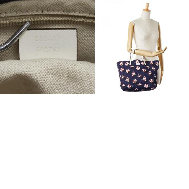 グッチ 傘 アンブレラ トートバッグ ハンドバッグ 282439 ネイビー マルチカラー キャンバス レザー レディース GUCCI 【中古】 グッチ 傘 アンブレラ トートバッグ ハンドバッグ 282439 ネイビー