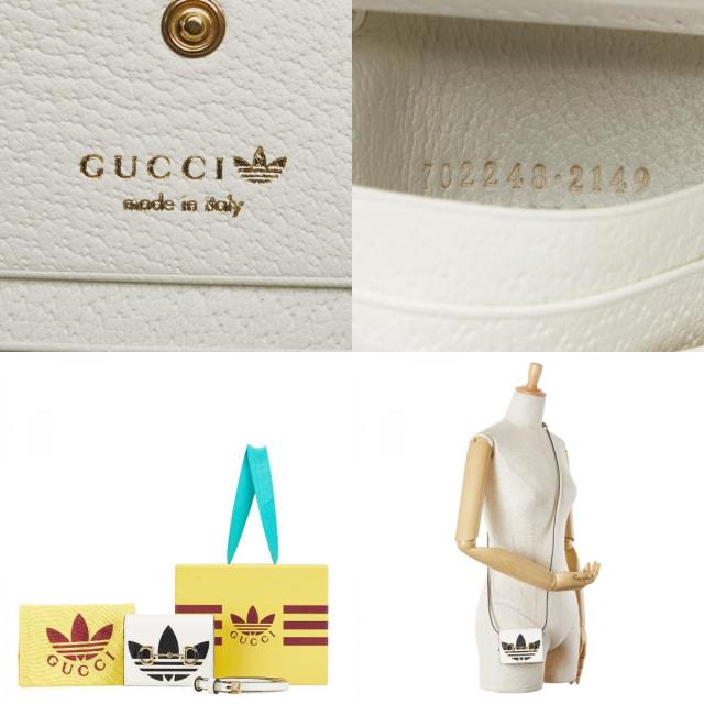 グッチ × adidas アディダス ホースビット ショルダーウォレット 2つ折り財布 702248 ホワイト ブラック レザー GUCCI 【中古】_9