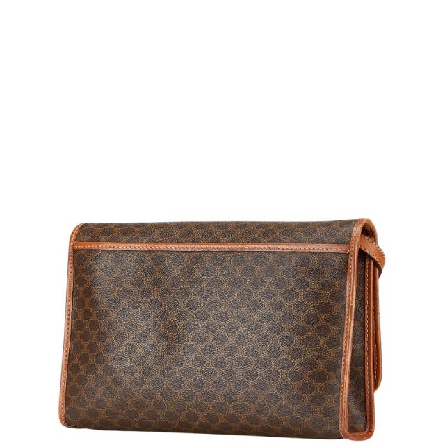 セリーヌ マカダム 斜め掛け ショルダーバッグ ブラウン PVC レザー