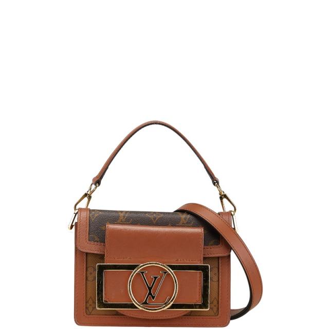 ルイ ヴィトン モノグラム リバース ドーフィーヌ ロックXL ハンドバッグ ショルダーバッグ 2WAY M46537 ブラウン LOUIS VUITTON【中古】