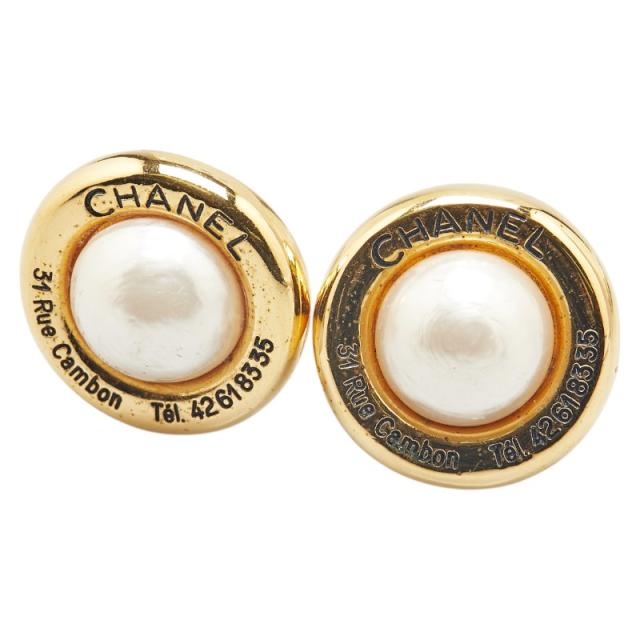 シャネル ヴィンテージ ココマーク 31 RUE CAMBON PARIS イヤリング ゴールド メッキ フェイクパール レディース CHANEL 【中古】 19,125円