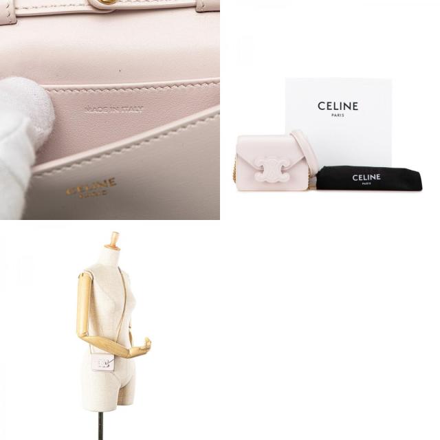 セリーヌ トリオンフ チェーン ショルダーバッグ ピンク レザー レディース CELINE 【中古】_9