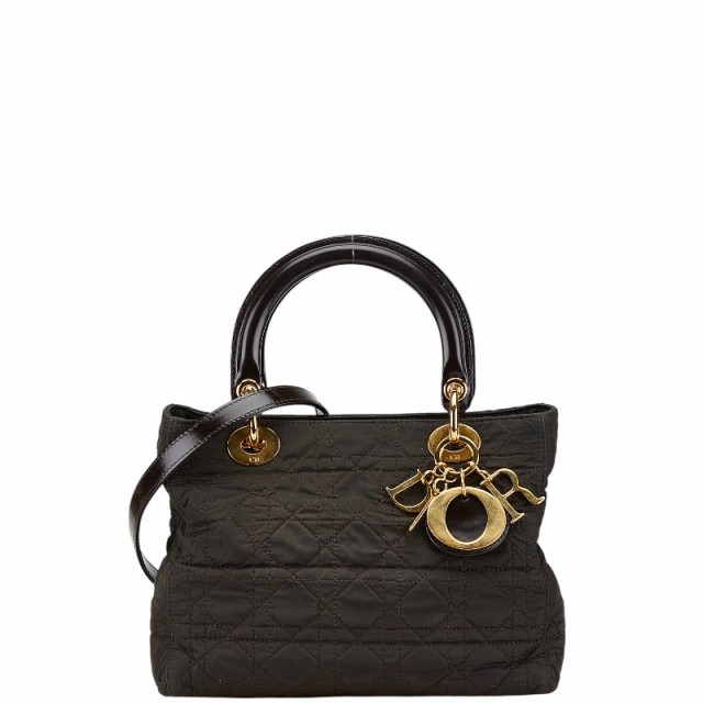 ディオール カナージュ レディディオール ハンドバッグ ショルダーバッグ 2WAY ブラウン ナイロン レザー レディース Dior 【中古】
