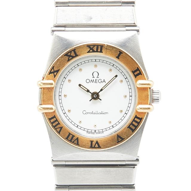 オメガ コンステレーション 腕時計 クオーツ ホワイト文字盤 ステンレススチール メッキ レディース OMEGA 【中古】