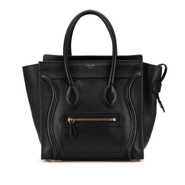 CELINE ラゲージナノ　ブラック　ドラムドカーフスキン CELINE セリーヌ ラゲージ ナノ ブラック ドラムドカーフスキン