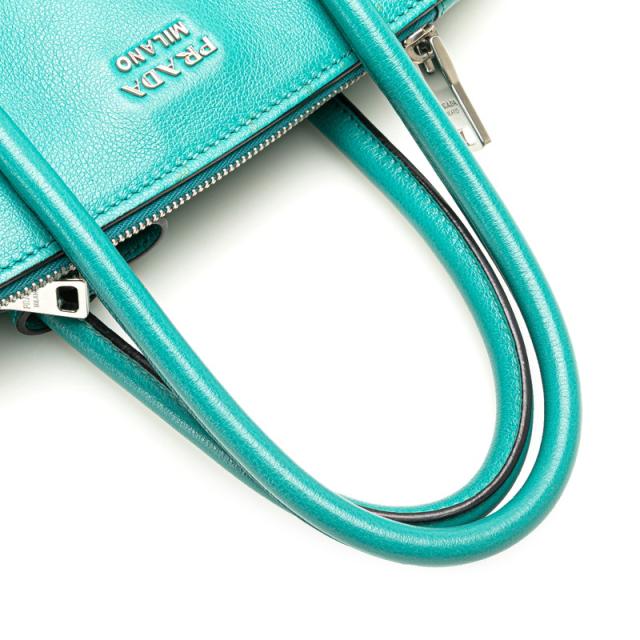 プラダ ハンドバッグ ショルダーバック 2WAY ターコイズブルー レザー スウェード レディース PRADA 【中古】_5