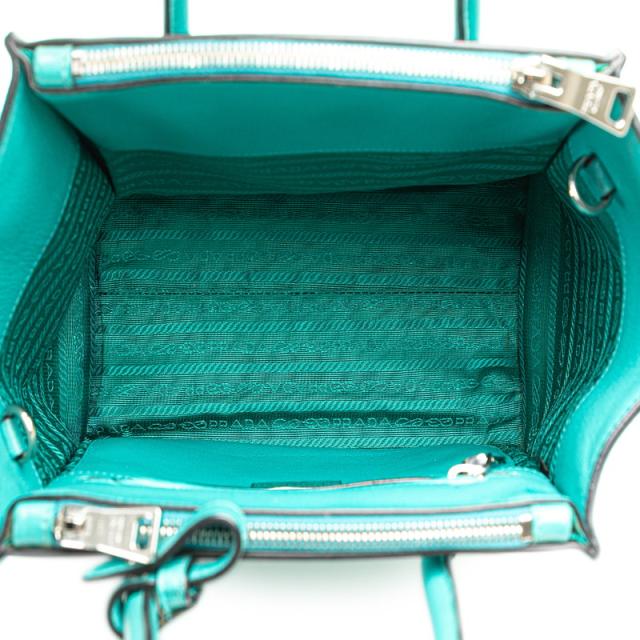 プラダ ハンドバッグ ショルダーバック 2WAY ターコイズブルー レザー スウェード レディース PRADA 【中古】_6