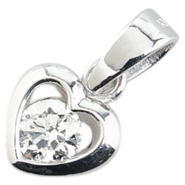 K18WG ホワイトゴールド ダイヤ0.28ct ハート モチーフ ペンダントトップ レディース 中古