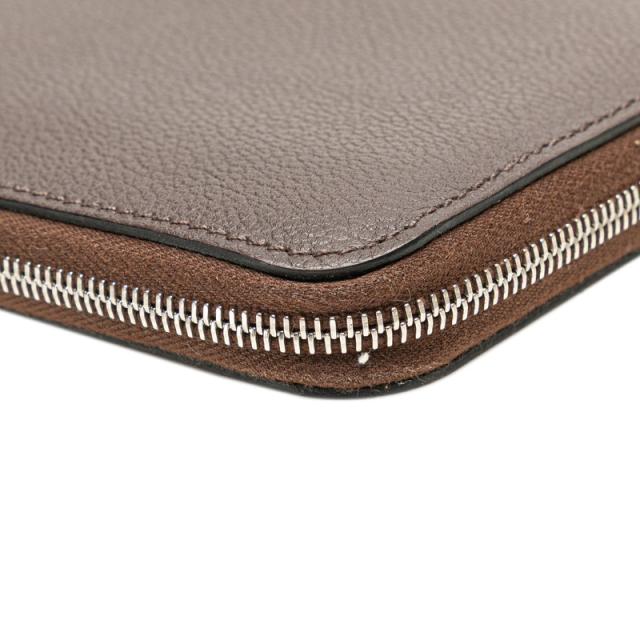 エルメス アザップ シルクイン コンパクト ラウンドファスナー 二つ折り財布 ブラウン エバーカラー レディース HERMES 【中古】_4