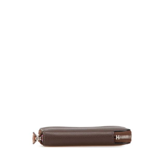 エルメス アザップ シルクイン コンパクト ラウンドファスナー 二つ折り財布 ブラウン エバーカラー レディース HERMES 【中古】_2