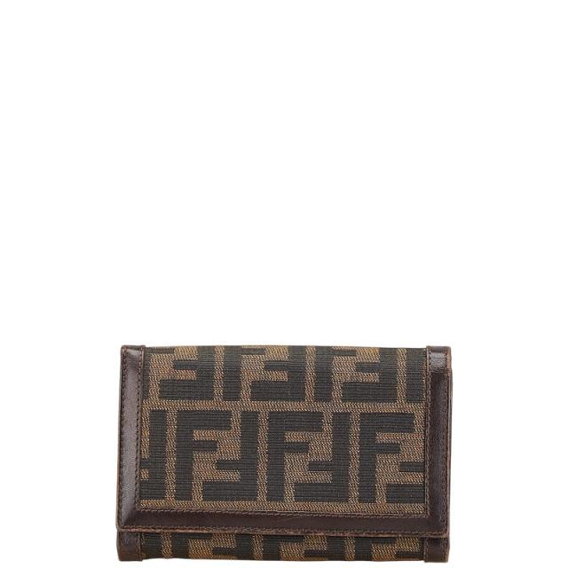 フェンディ ズッカ キャンバス レザー 二つ折り財布 31052 FENDI(フェンディ) / ズッカ柄/二つ折り財布/L字ファスナー