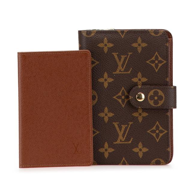 LOUIS VUITTON モノグラム 折り財布 ブラウン ルイヴィトン レザー