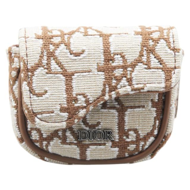 ディオール × カクタスジャック エアポッズケース ベージュ ブラウン キャンバス レディース Dior 【中古】
