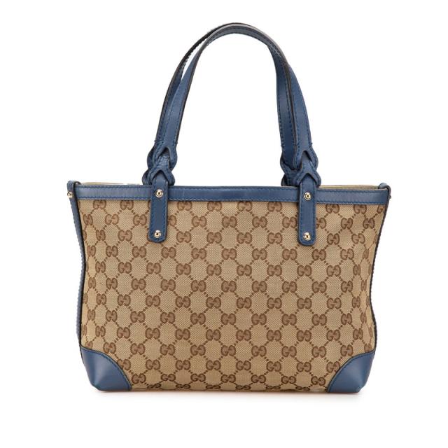 グッチ GGキャンバス ショルダーバッグ トートバッグ 269878 ベージュ ブルー キャンバス レザー レディース GUCCI 【中古】_1