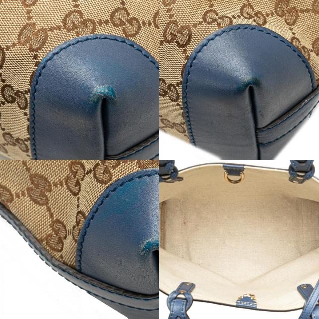 グッチ GGキャンバス ショルダーバッグ トートバッグ 269878 ベージュ ブルー キャンバス レザー レディース GUCCI 【中古】_8