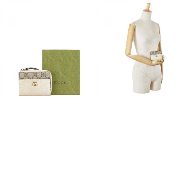 グッチ GGスプリーム GGマーモント L字ファスナー 二つ折り財布 658609