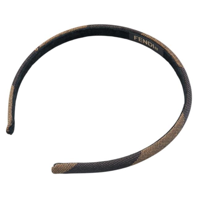 FENDI ヘアバンド ロゴ入り ブラウン・ブラック フェンディ