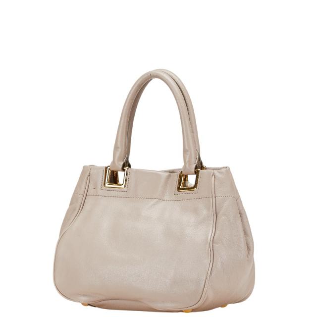 プラダ リボン ハンドバッグ ショルダーバッグ 2WAY ベージュ レザー レディース PRADA 【中古】_1
