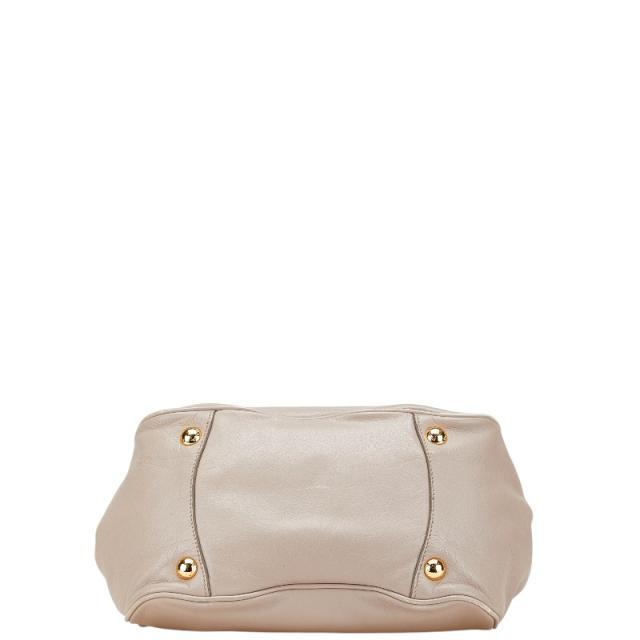 プラダ リボン ハンドバッグ ショルダーバッグ 2WAY ベージュ レザー レディース PRADA 【中古】_2