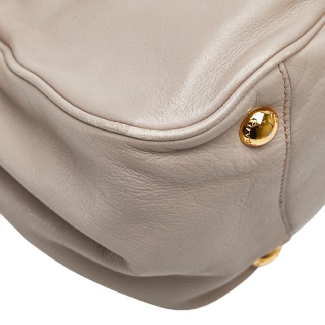 プラダ リボン ハンドバッグ ショルダーバッグ 2WAY ベージュ レザー レディース PRADA 【中古】_3